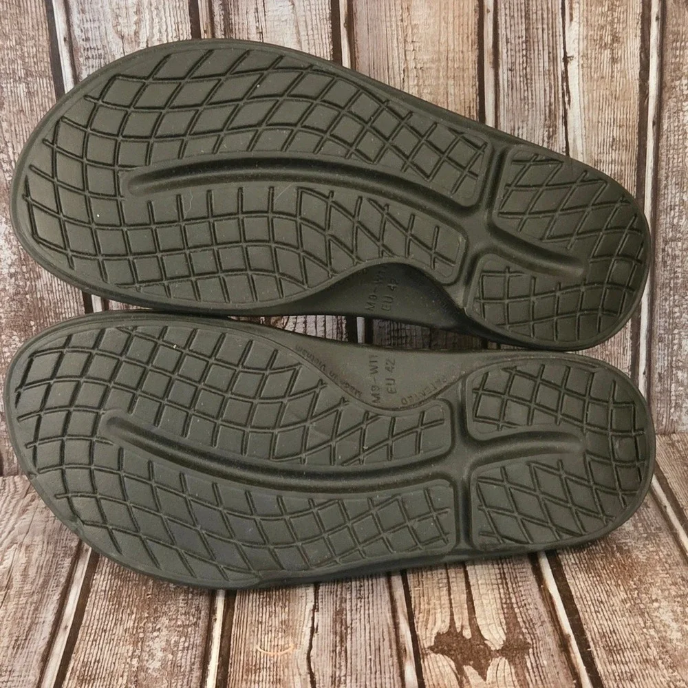 Sz M 9/ W‎ 11 Unisex OOFOS OOahh Black Recovery Comfort Slides Sandals VGUC!